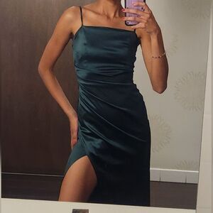 Emeral Sundae dress long social Hunter Side Slit